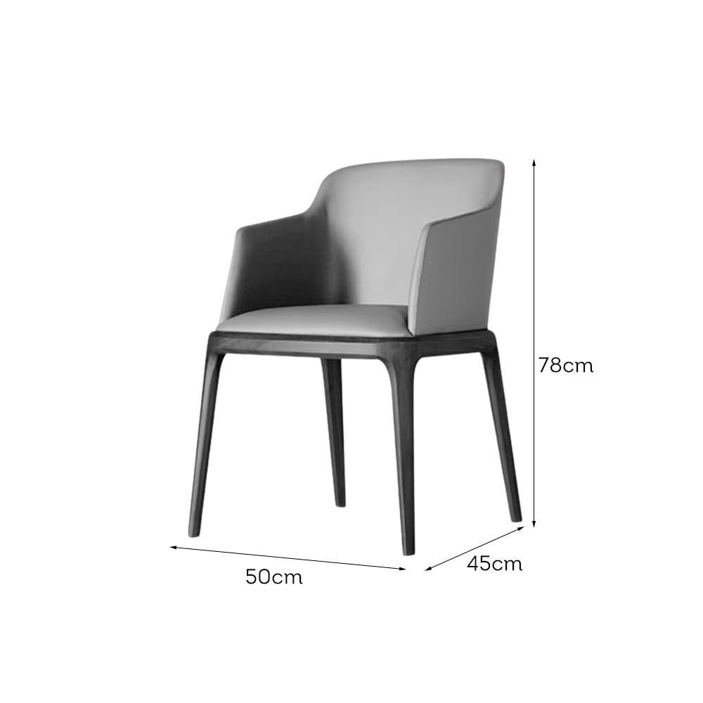 LIVARA DC1028 Faux Leather Fabric Dining Chair Solid Wood Frame