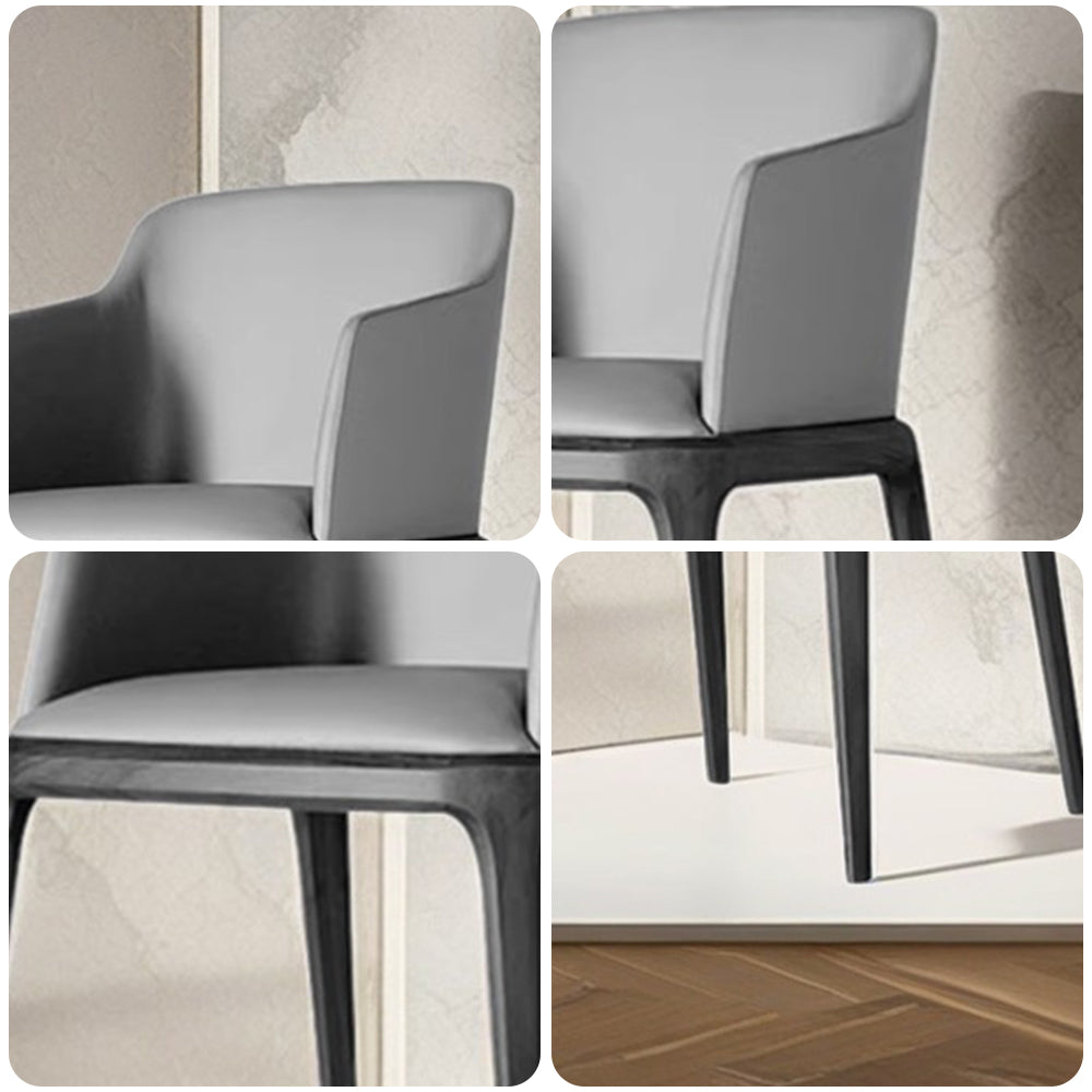 LIVARA DC1028 Faux Leather Fabric Dining Chair Solid Wood Frame