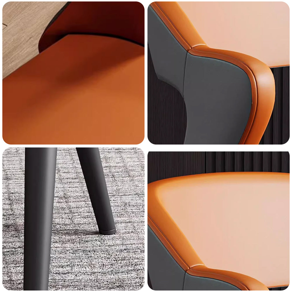 LIVARA DC1033 Faux Leather Fabric Dining Chair Carbon Steel Legs