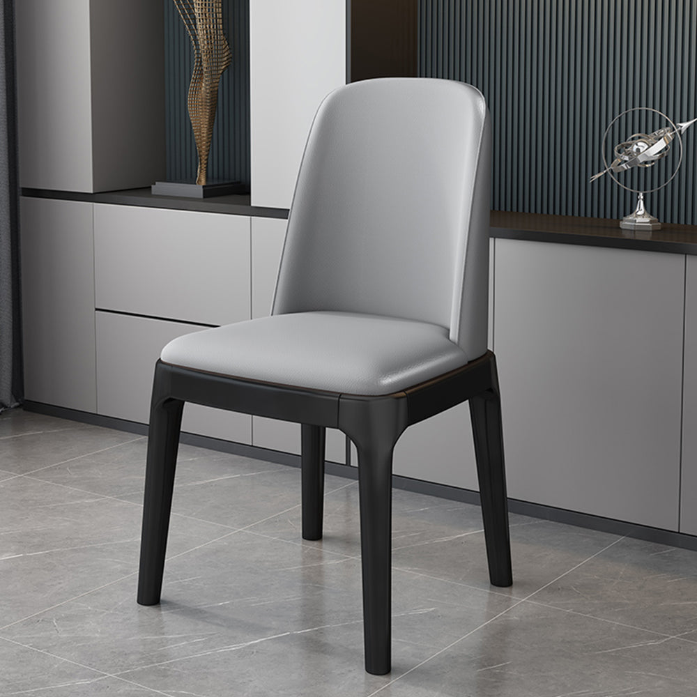 LIVARA DC1035 Faux Leather Fabric Dining Chair Solid Wood Frame