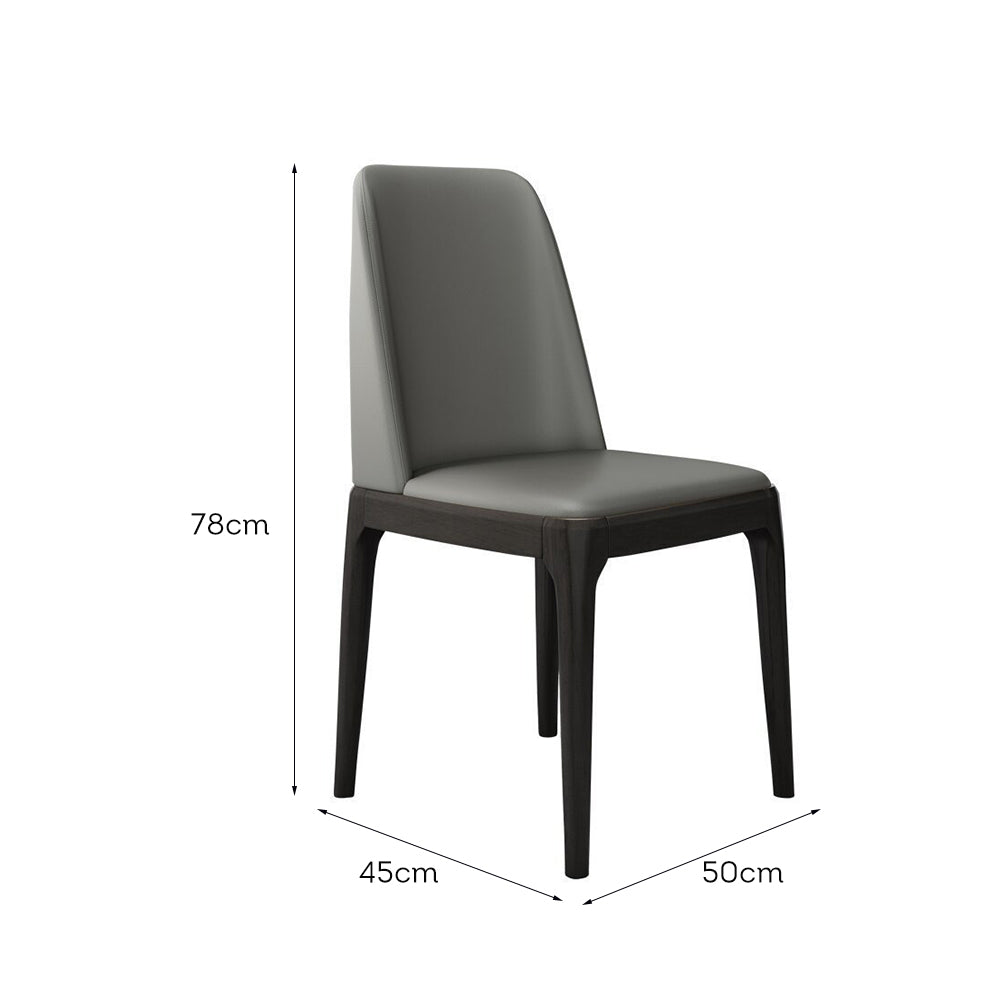 LIVARA DC1035 Faux Leather Fabric Dining Chair Solid Wood Frame
