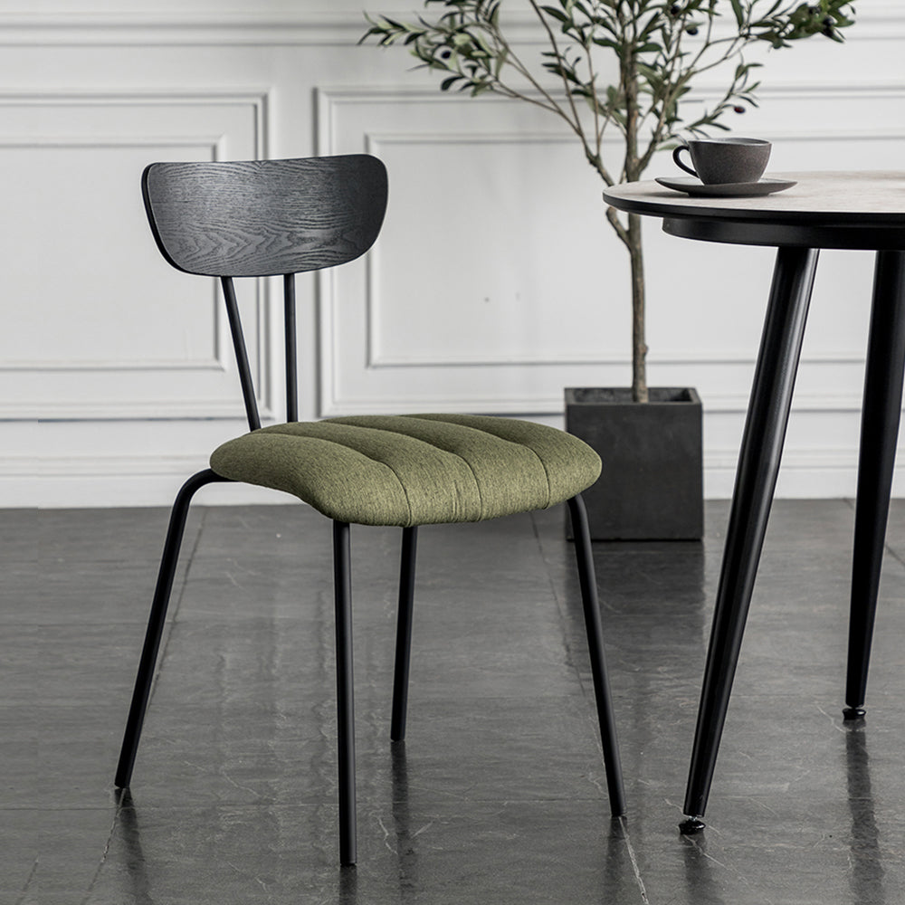 LIVARA DC1038 Faux Leather Fabric Dining Chair Carbon Steel Legs