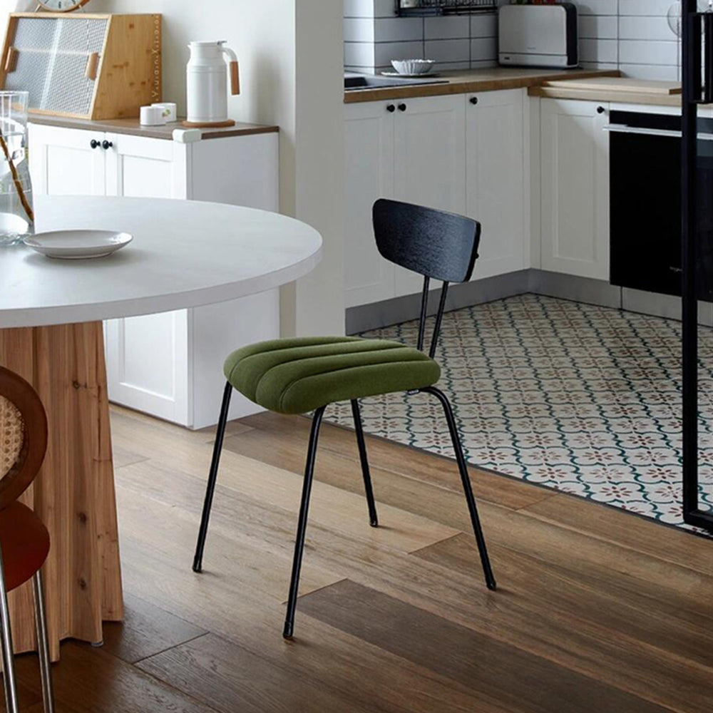 LIVARA DC1038 Faux Leather Fabric Dining Chair Carbon Steel Legs