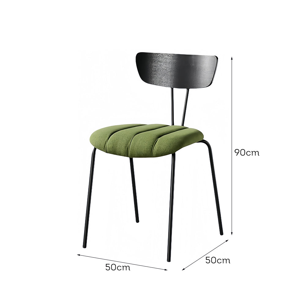 LIVARA DC1038 Faux Leather Fabric Dining Chair Carbon Steel Legs