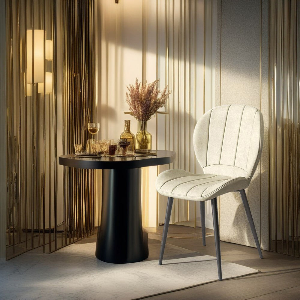 LIVARA DC1040 Faux Leather Fabric Dining Chair Carbon Steel Legs