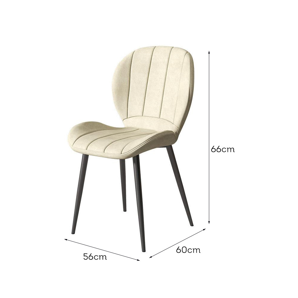 LIVARA DC1040 Faux Leather Fabric Dining Chair Carbon Steel Legs