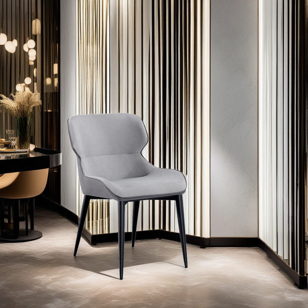 LIVARA DC1041 Faux Leather Fabric Dining Chair Carbon Steel Legs