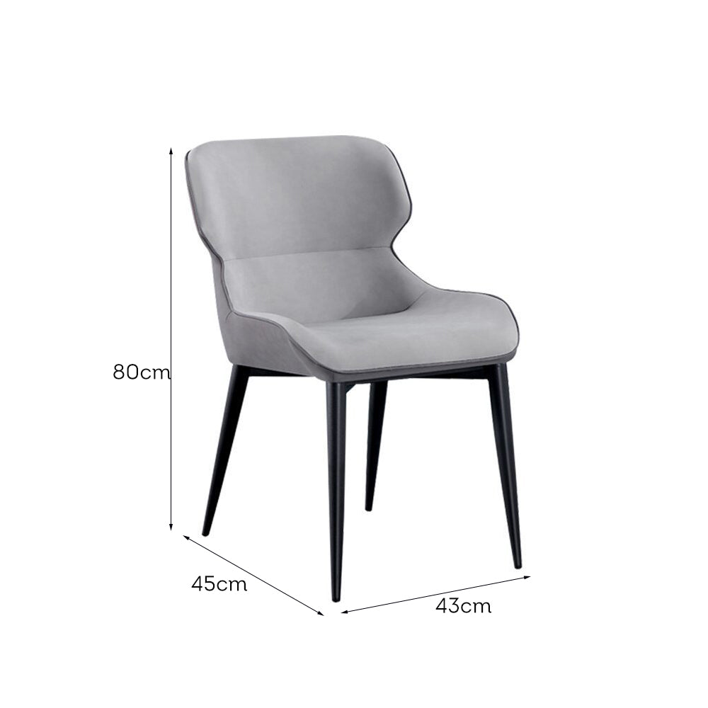 LIVARA DC1041 Faux Leather Fabric Dining Chair Carbon Steel Legs