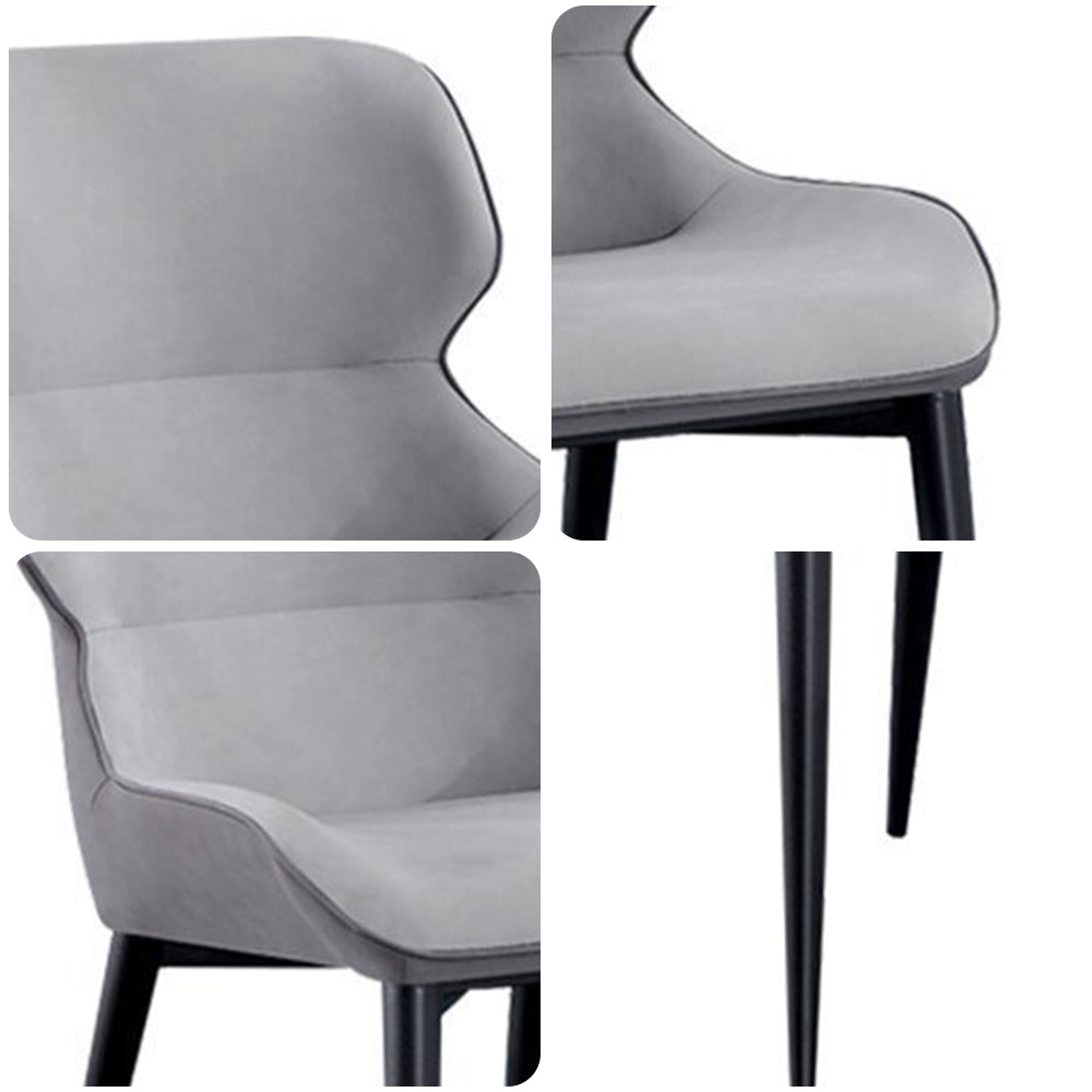 LIVARA DC1041 Faux Leather Fabric Dining Chair Carbon Steel Legs