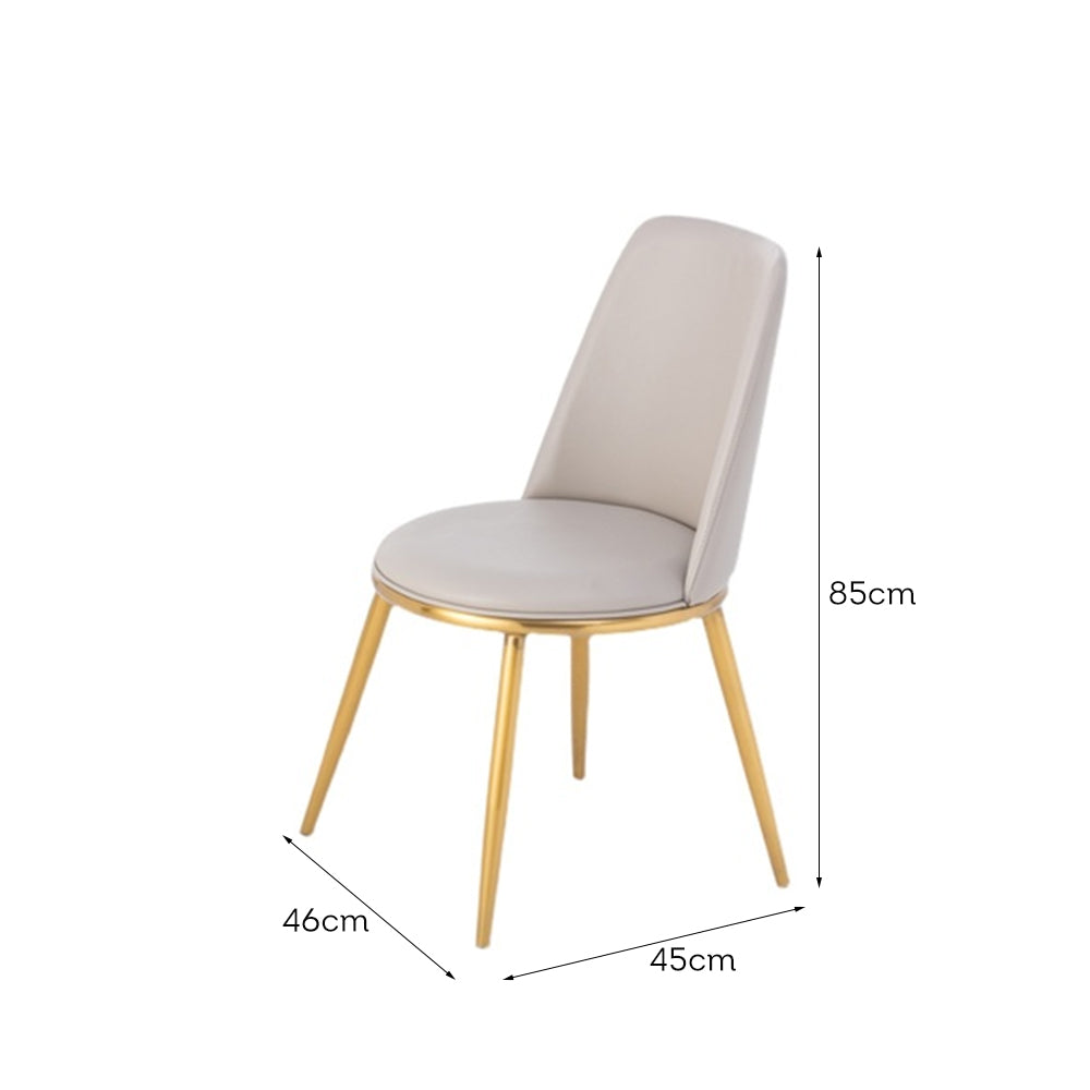 LIVARA DC1046 Faux Leather Fabric Dining Chair Stainless Steel Legs