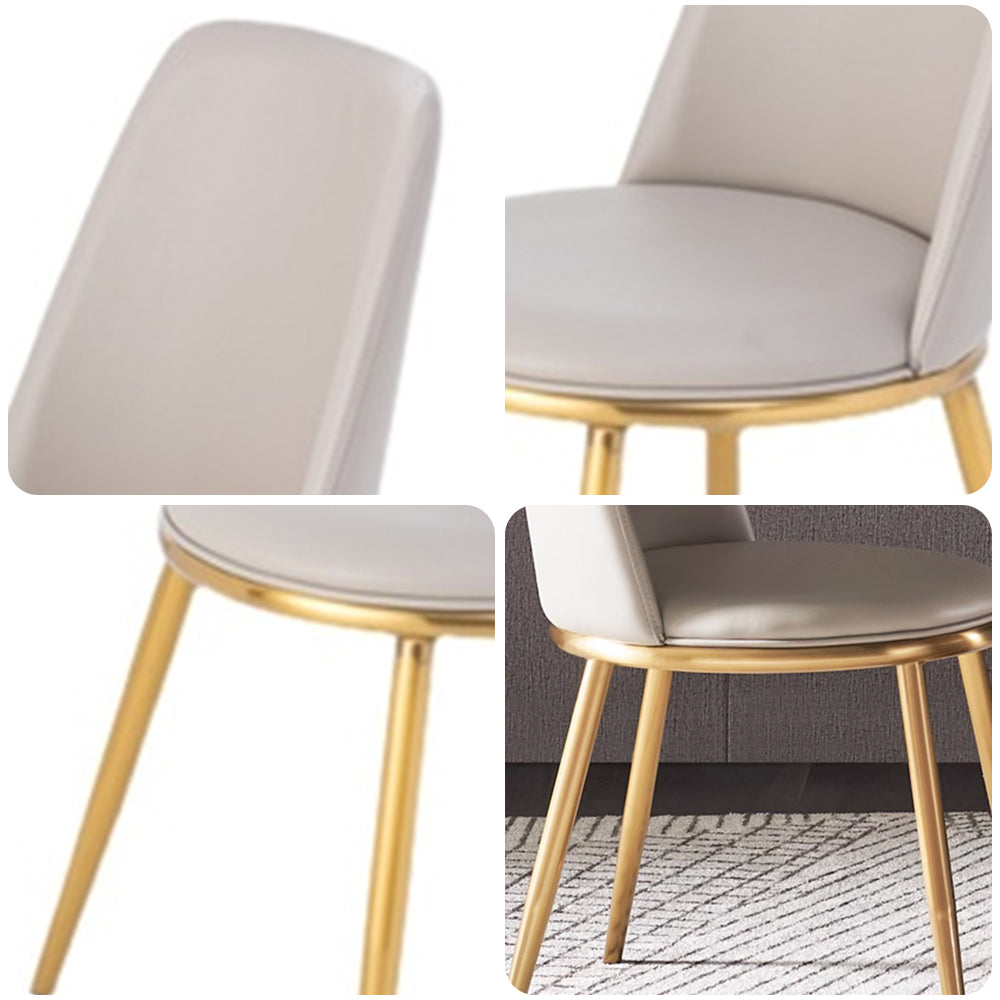 LIVARA DC1046 Faux Leather Fabric Dining Chair Stainless Steel Legs