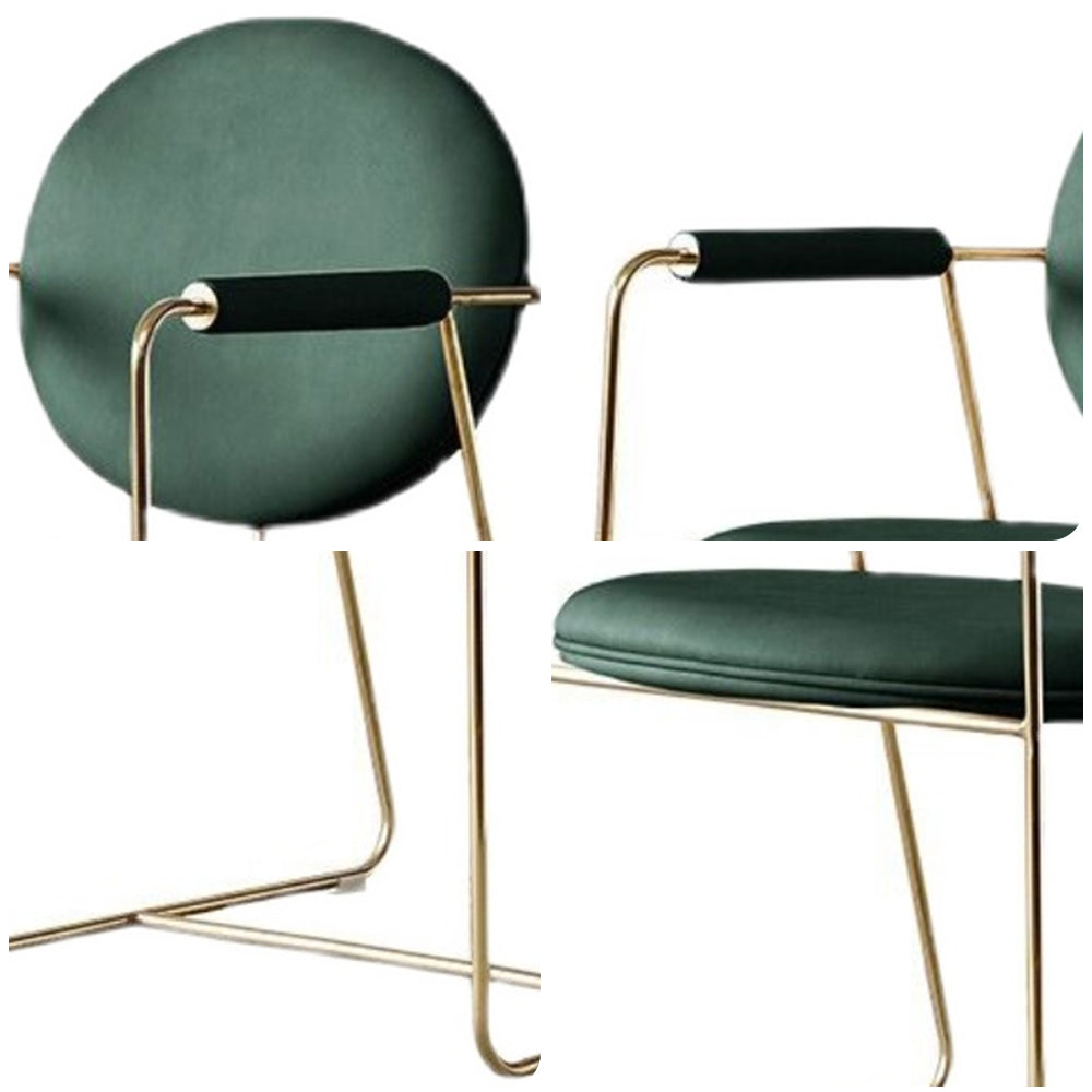 LIVARA DC1049 Faux Leather Fabric Dining Chair Metal Frame