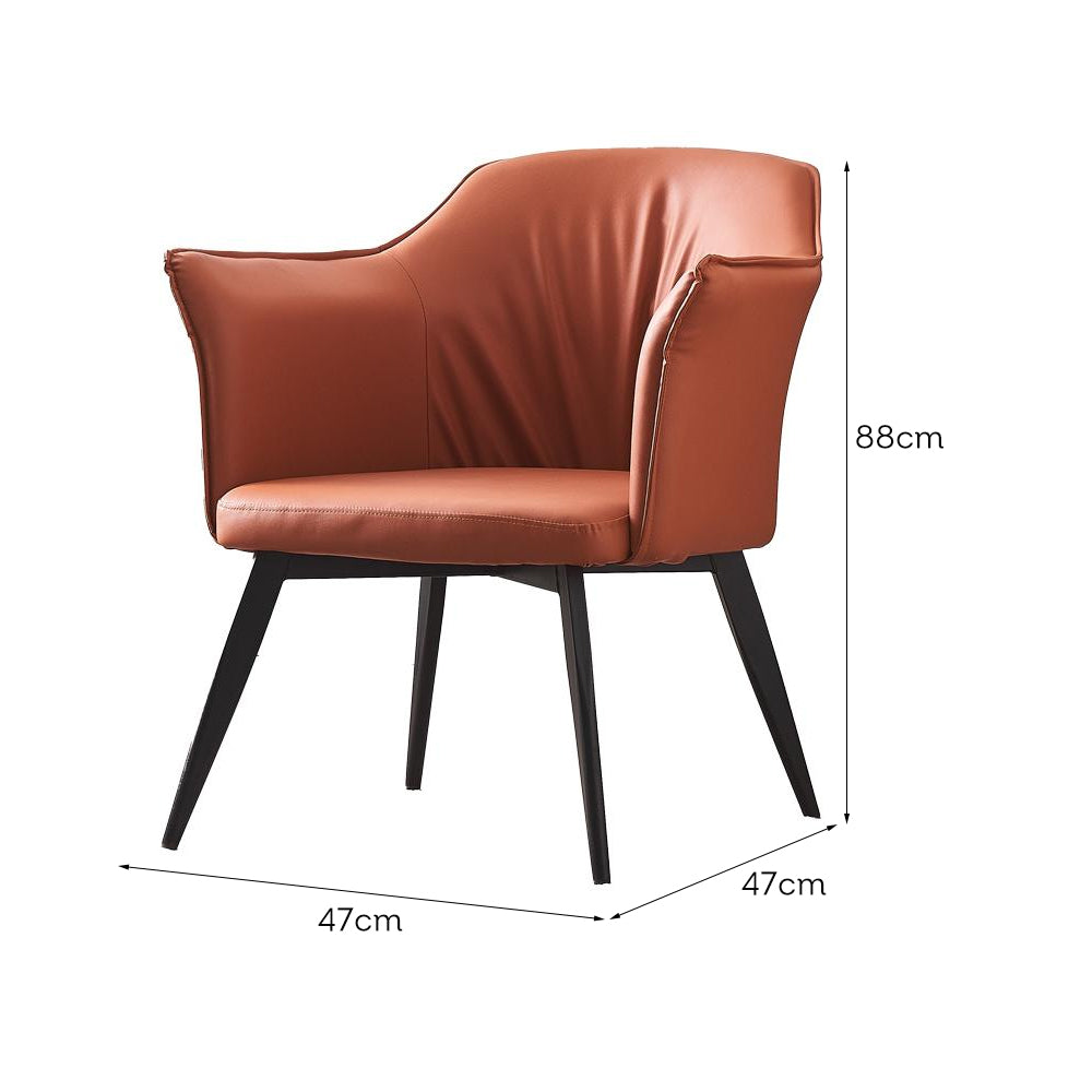 LIVARA DC1050 Faux Leather Fabric Dining Chair Carbon Steel Legs