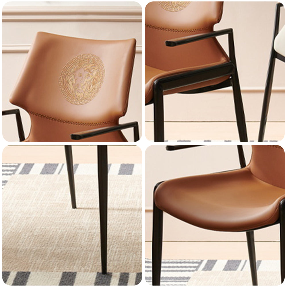 LIVARA DC1115 Faux Leather Fabric Dining Chair Stainless Steel Legs