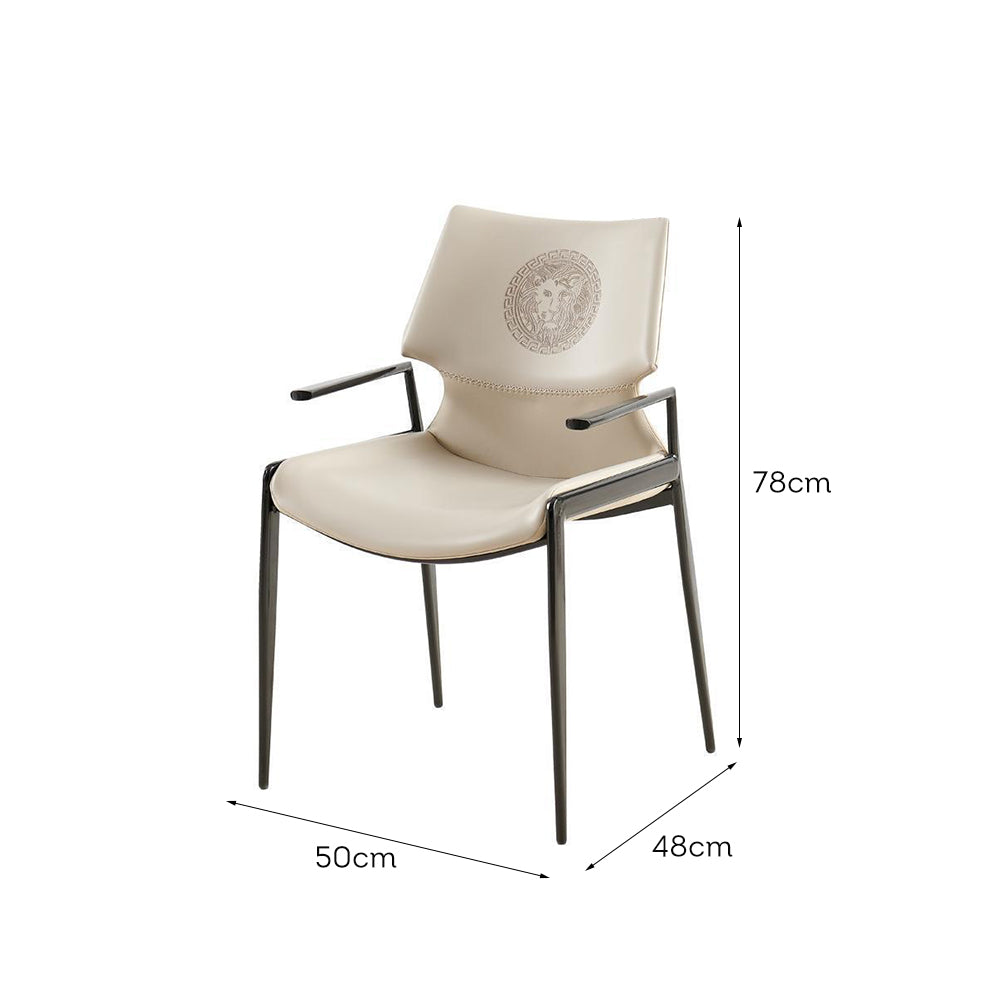 LIVARA DC1115 Faux Leather Fabric Dining Chair Stainless Steel Legs