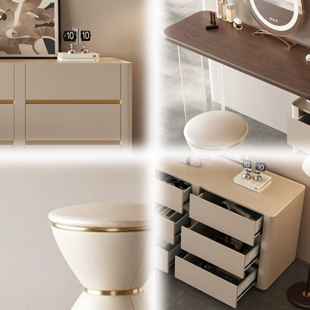 LUXORA DR1039 80-120cm Rock Countertop Solid Wood Cabinet Dressing Table