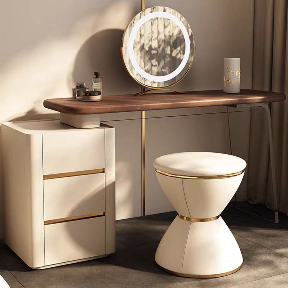 LUXORA DR1041 80-120cm Acrylic Support Solid Wood Cabinet Dressing Table