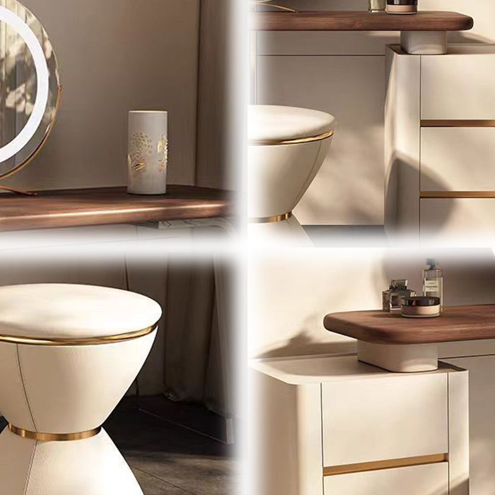 LUXORA DR1041 80-120cm Acrylic Support Solid Wood Cabinet Dressing Table