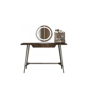 LUXORA DR1058 80-120cm Carbon Steel Solid Wood Countertop Dressing Table With LED Mirror