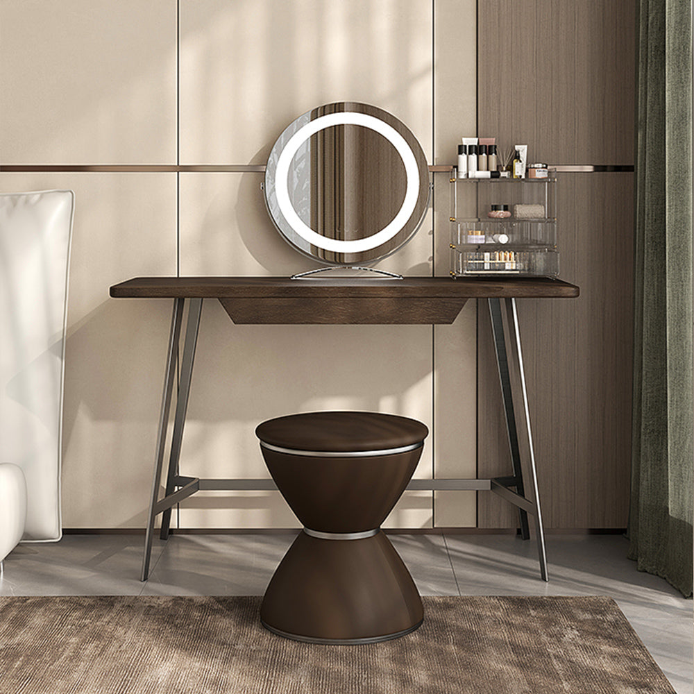 LUXORA DR1058 80-120cm Carbon Steel Solid Wood Countertop Dressing Table With LED Mirror