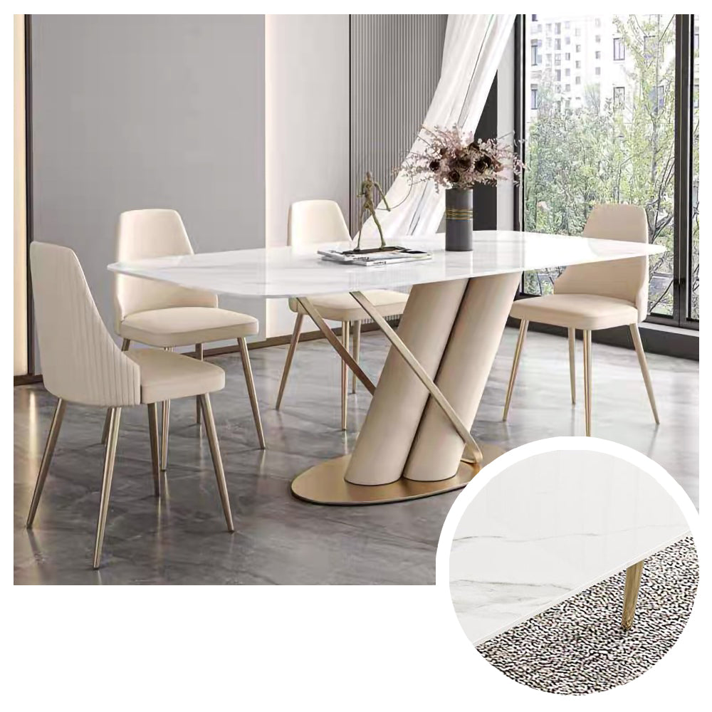 LUXORA DT1008 Light Luxury Style 140-160-180cm Sintered Stone Dining Table