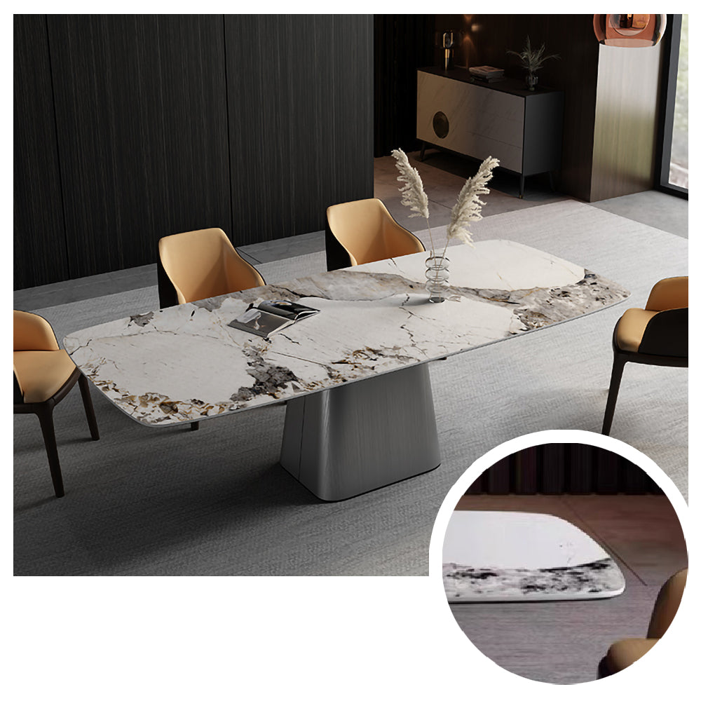 LIVARA DT1014 Minimalist Style 140-160-180cm Sintered Stone Dining Table