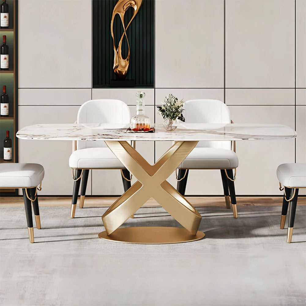 LUXORA DT1028 Light Luxury Style 140-160-180cm Sintered Stone Dining Table