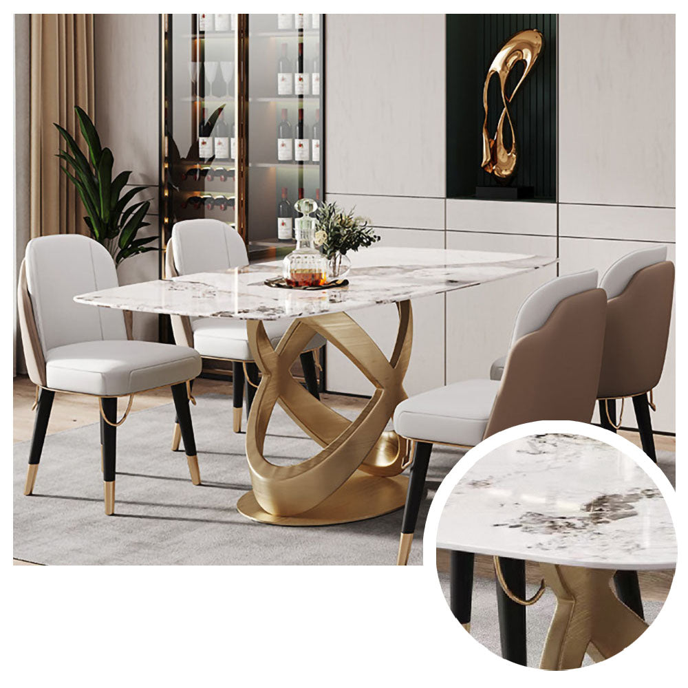 LUXORA DT1028 Light Luxury Style 140-160-180cm Sintered Stone Dining Table
