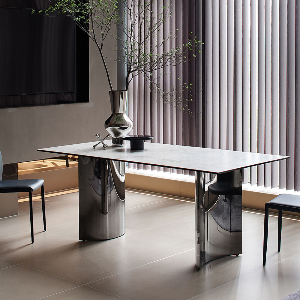 LIVARA DT1030 Minimalist Style 140-160-180-200cm Sintered Stone Dining Table