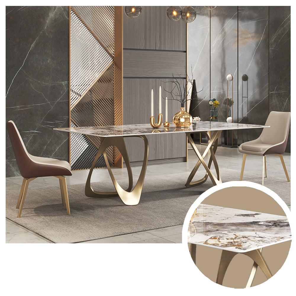 LUXORA DT1035 Light Luxury Style 130-140-160-180cm Sintered Stone Dining Table