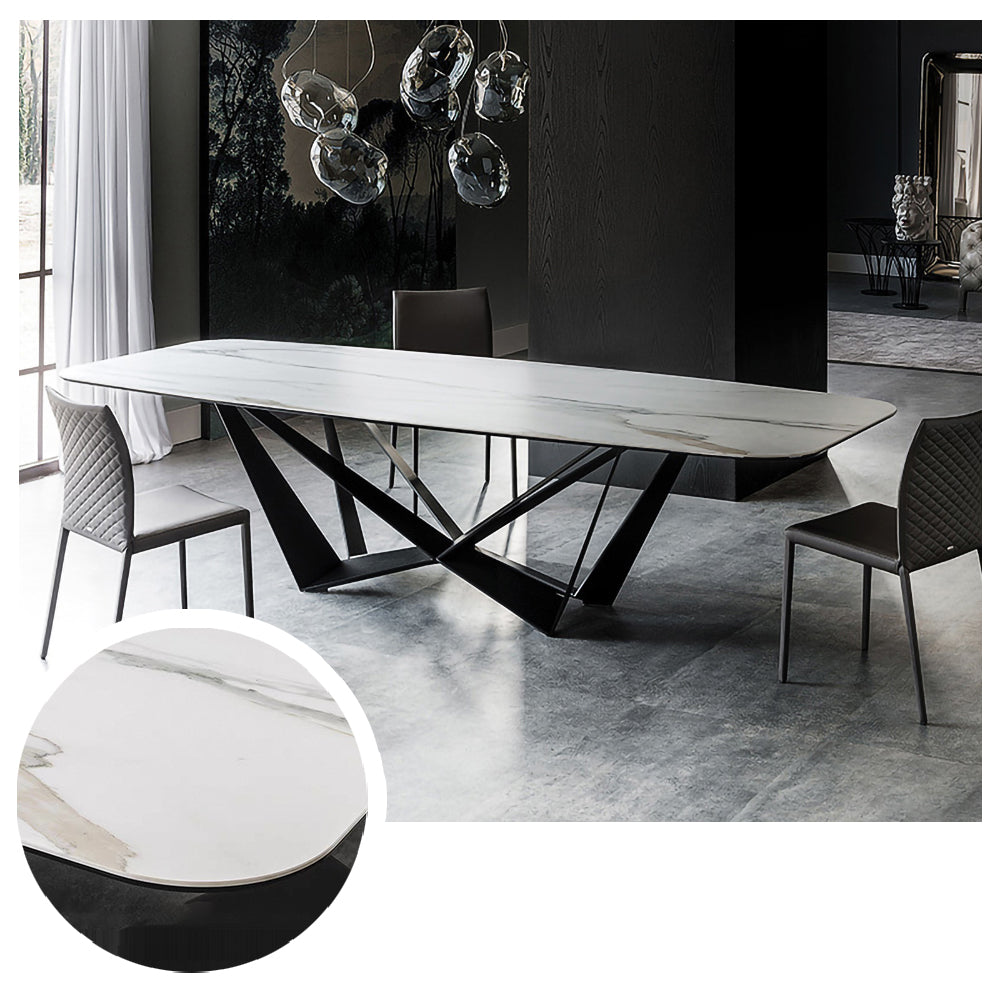 LUXORA DT1038 Minimalist Style 140-160-180cm Sintered Stone Dining Table