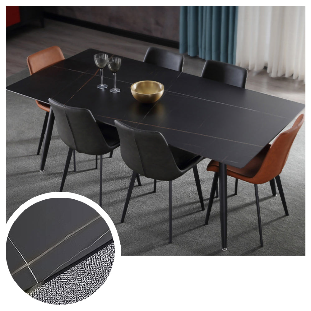 LIVARA DT1042 Minimalist Style 130-140-160-180cm Sintered Stone Dining Table