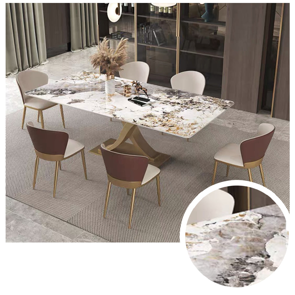 LUXORA DT1058 Light Luxury Style 130-140-160-180cm Sintered Stone Dining Table