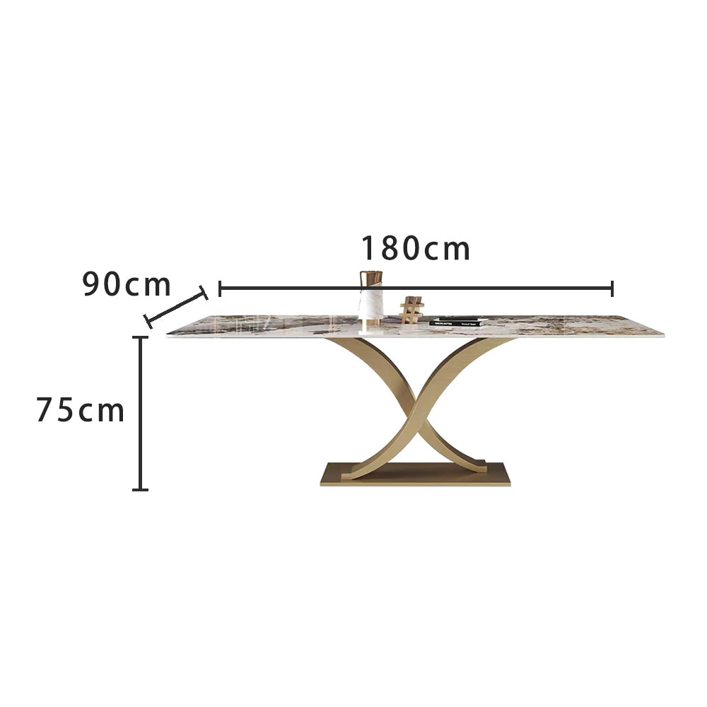 LUXORA DT1058 Light Luxury Style 130-140-160-180cm Sintered Stone Dining Table