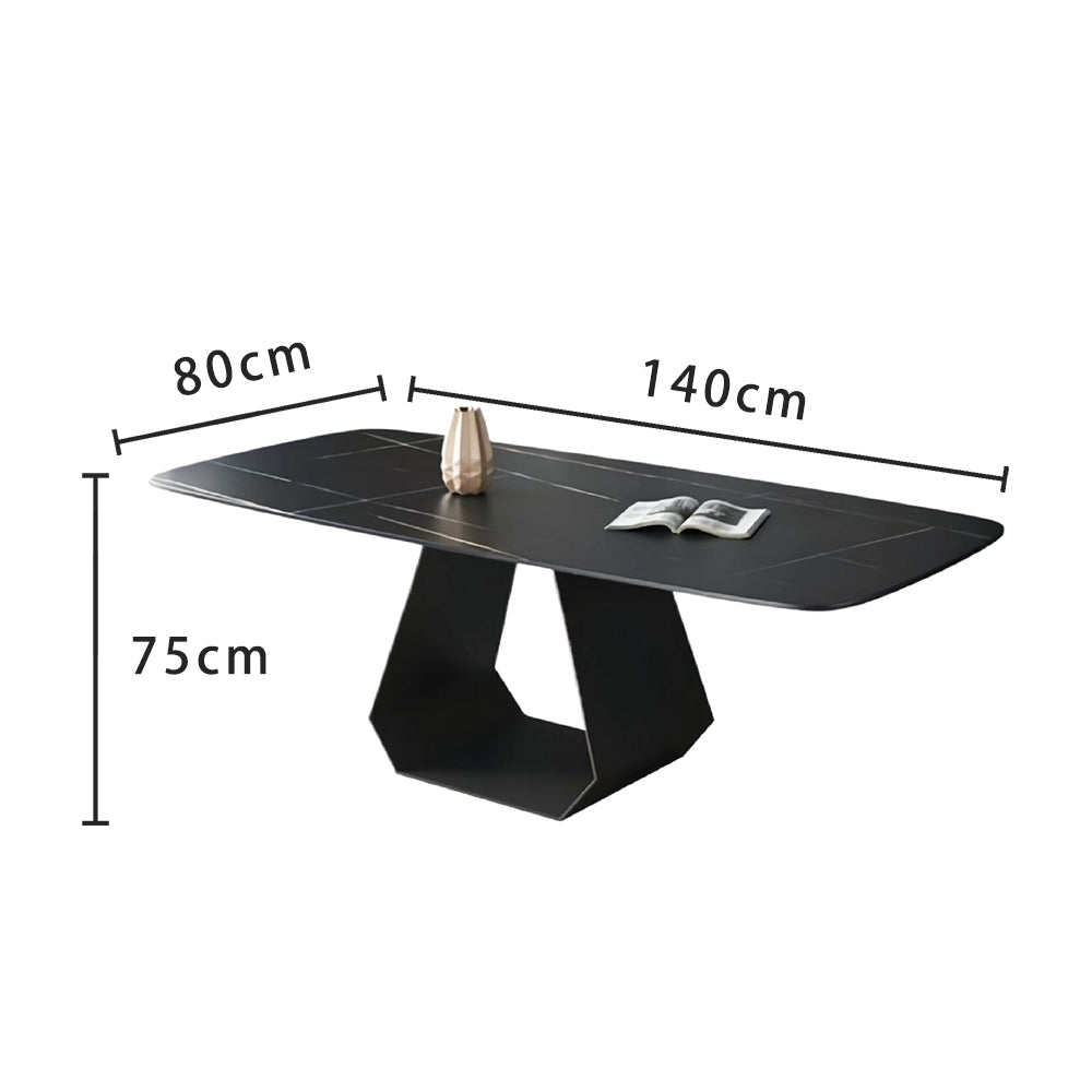 LUXORA DT1063 Modern Simplicity Style 130-140-160-180cm Sintered Stone Dining Table-Black
