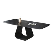 LUXORA DT1063 Modern Simplicity Style 130-140-160-180cm Sintered Stone Dining Table-Black