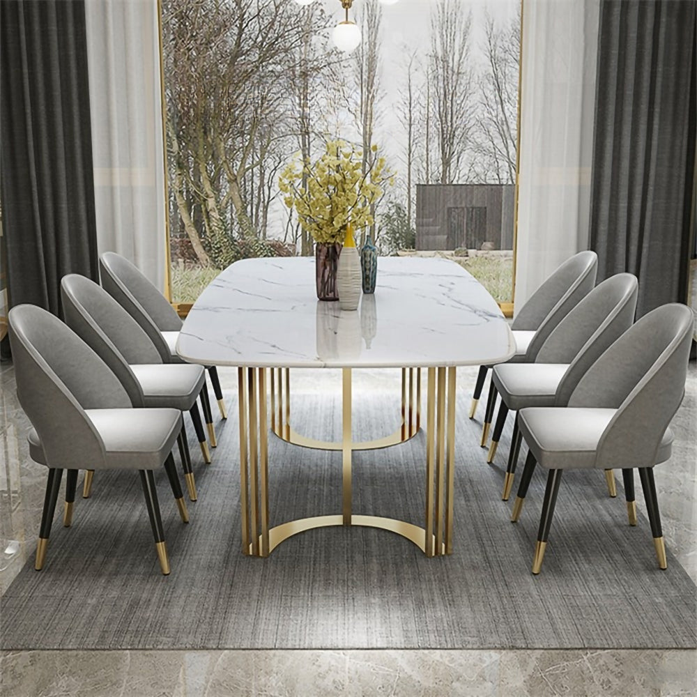 LUXORA DT1068 Light Luxury Style 130-140-160cm Sintered Stone Dining Table