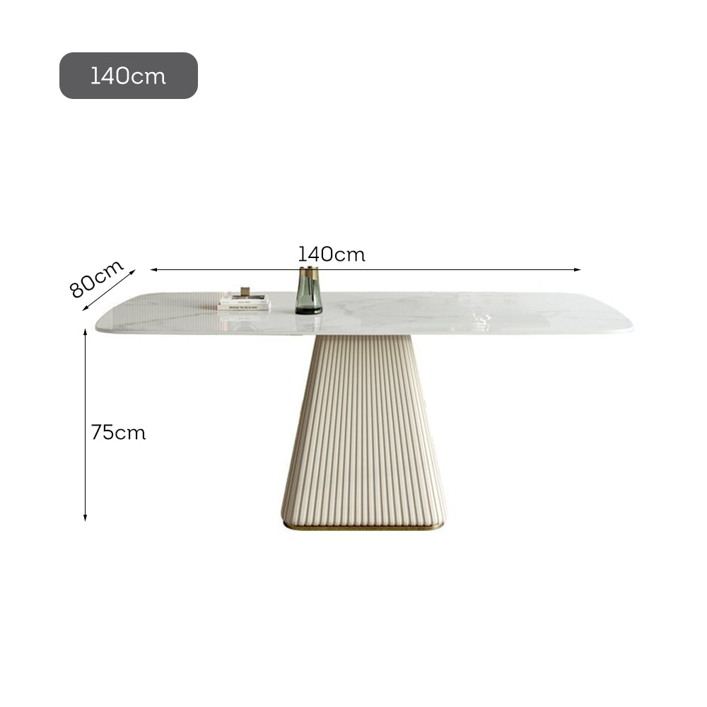 LUXORA DT1100 140/160/180cm Length Sintered Stone Tabletop Dining Table Carbon Steel Legs