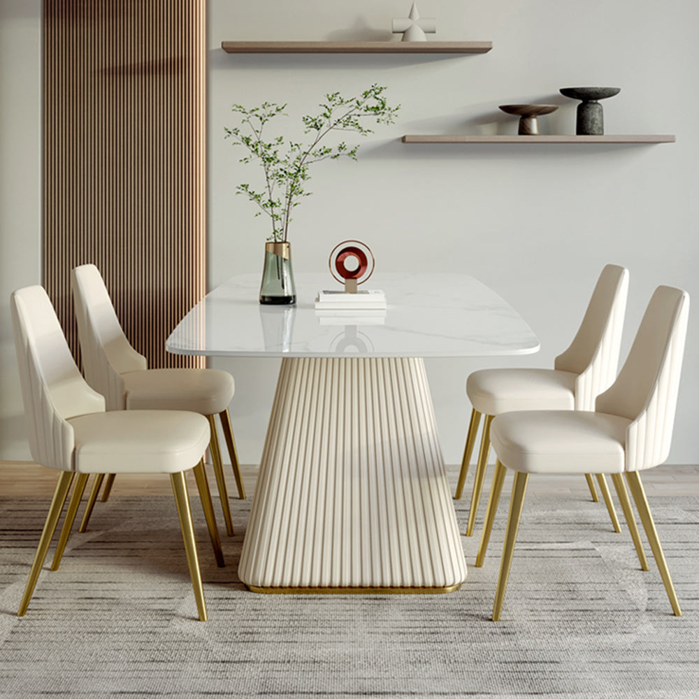 LUXORA DT1100 140/160/180cm Length Sintered Stone Tabletop Dining Table Carbon Steel Legs