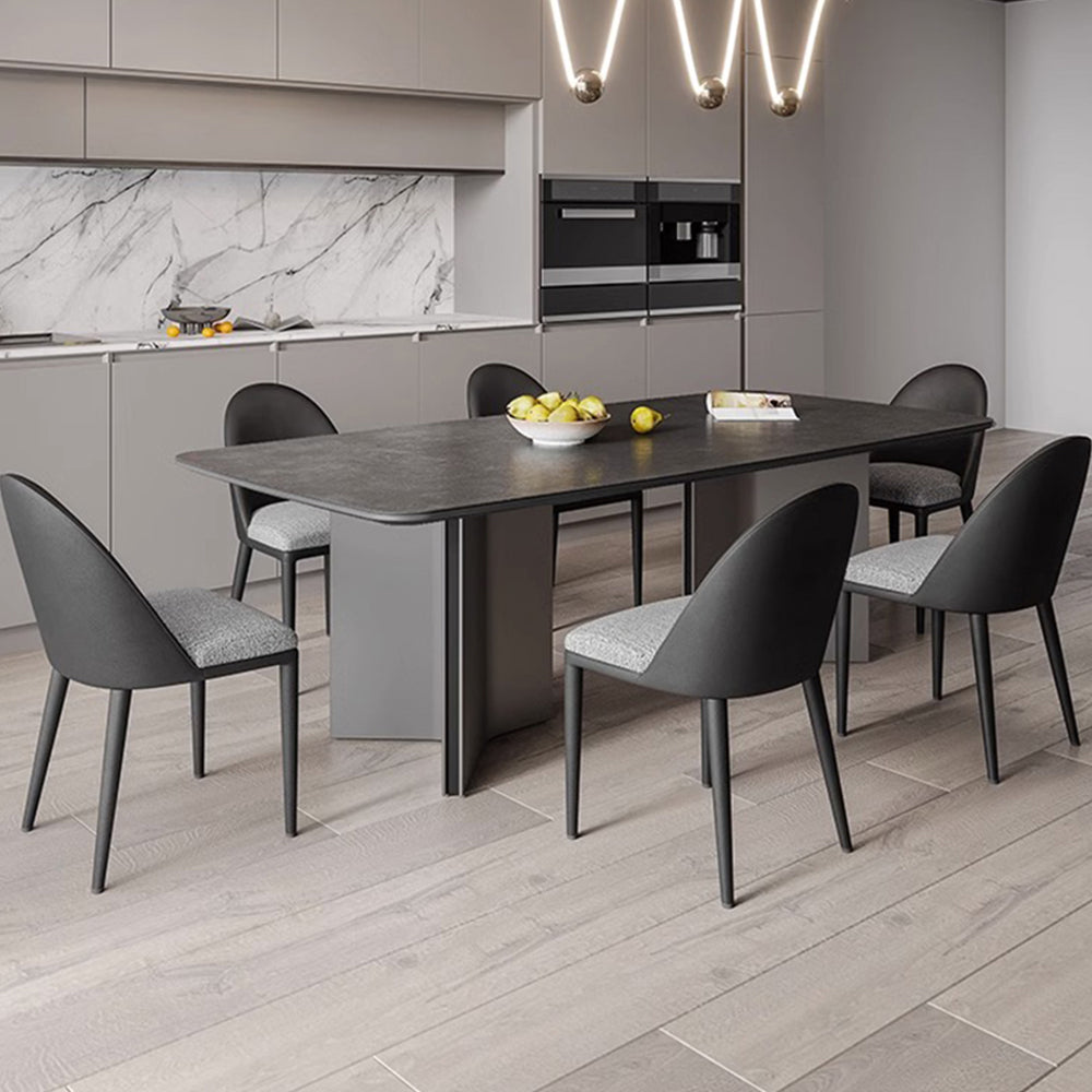 LUXORA DT1103 140/160/180cm Length Sintered Stone Tabletop Dining Table Carbon Steel Legs