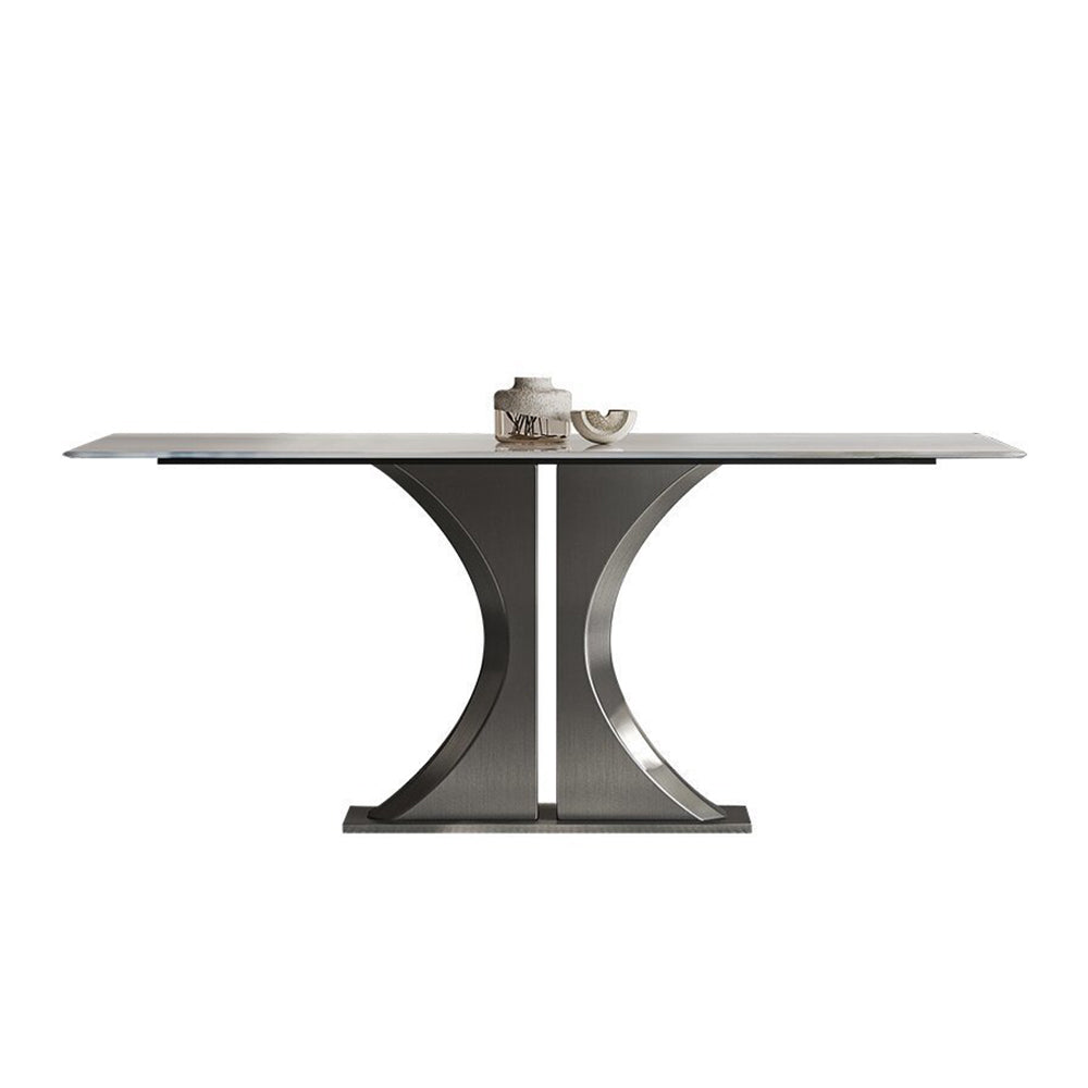 LUXORA DT1110 140/160/180cm Length Sintered Stone Tabletop Dining Table Stainless Steel Frame