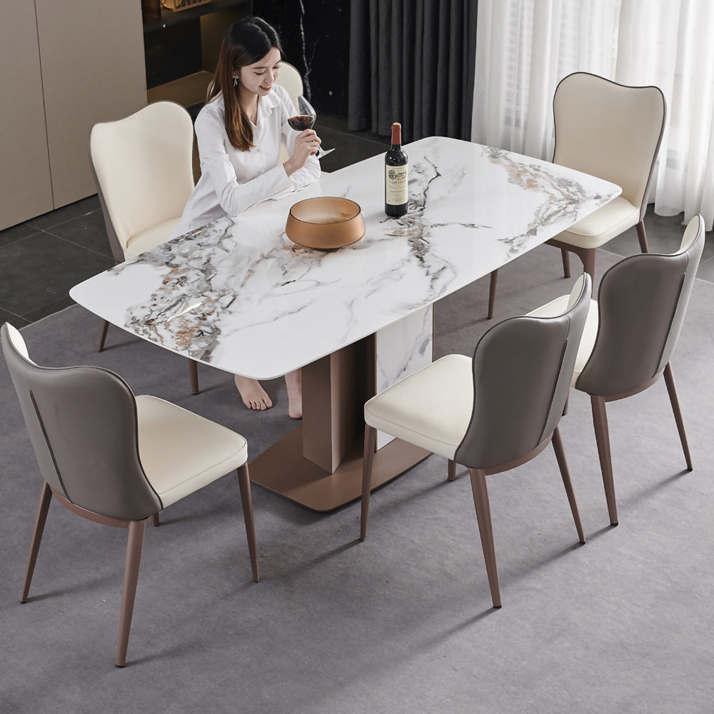 LUXORA DT1129 Light Luxury Style 130-140-150-160cm Sintered Stone Dining Table