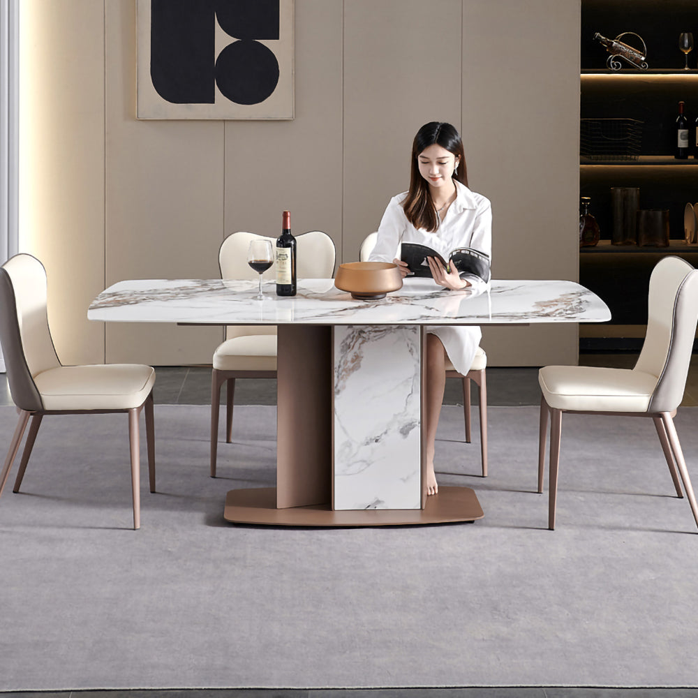 LUXORA DT1129 Light Luxury Style 130-140-150-160cm Sintered Stone Dining Table