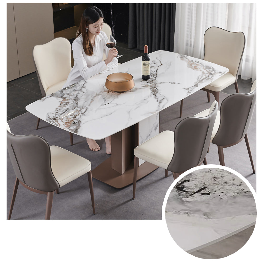 LUXORA DT1129 Light Luxury Style 130-140-150-160cm Sintered Stone Dining Table