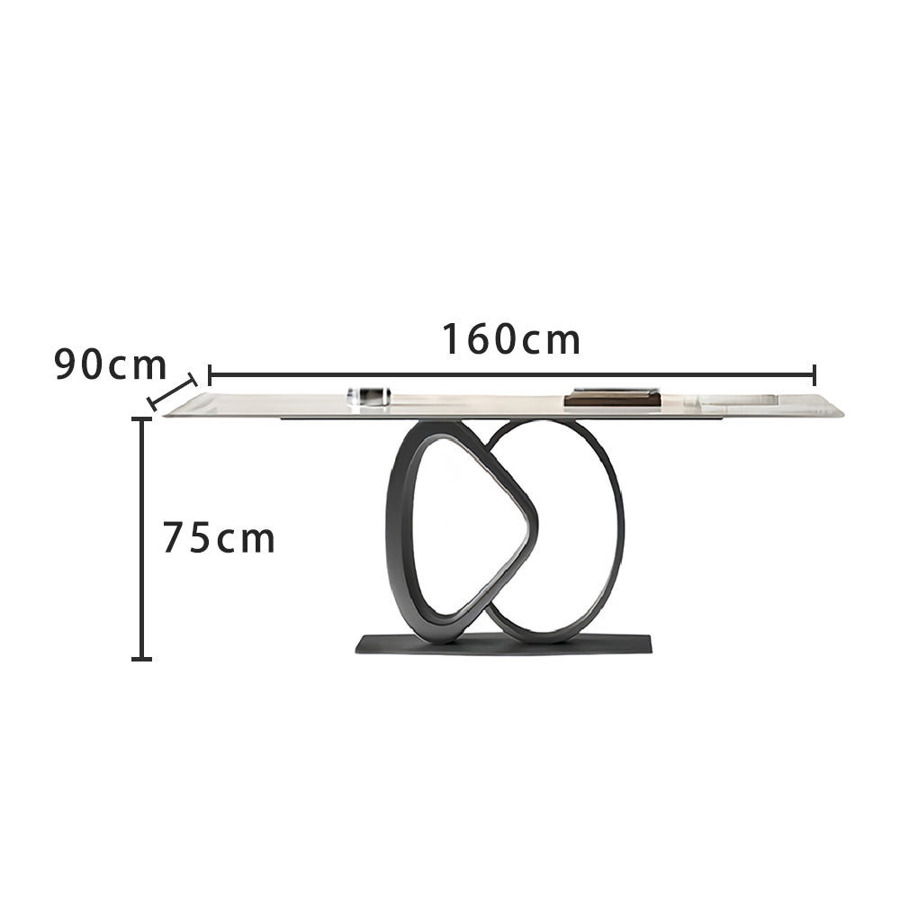 LUXORA DT1134 Minimalist Style 130-140-160-180cm Sintered Stone Dining Table