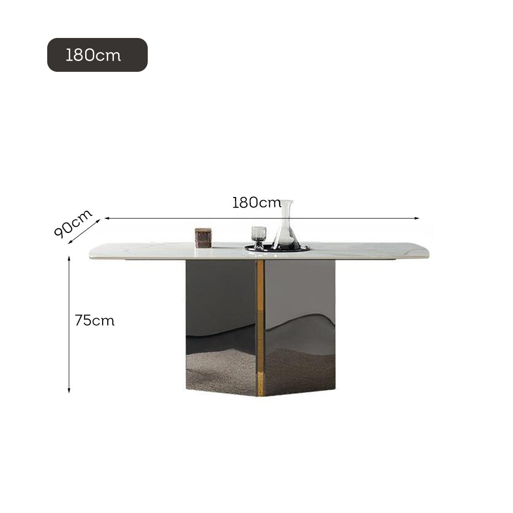 LUXORA DT1177 140/160/180cm Length 12mm Thickness Sintered Stone Tabletop Dining Table