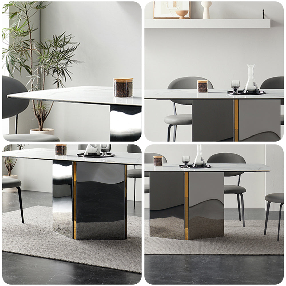 LUXORA DT1177 140/160/180cm Length 12mm Thickness Sintered Stone Tabletop Dining Table