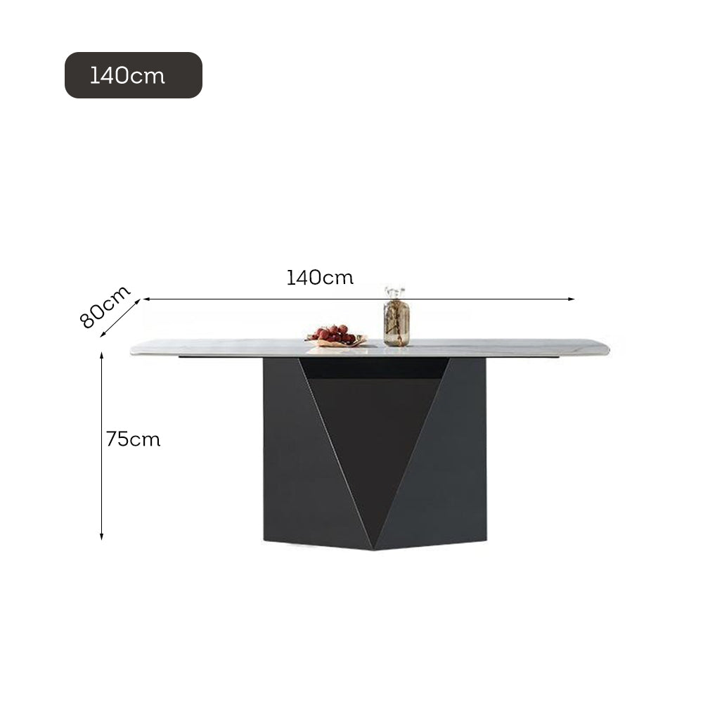LUXORA DT1178 140/160/180cm Length 12mm Thickness Sintered Stone Tabletop Dining Table