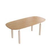 LUXORA DT1204 140/160/180cm Length Solid Wood Tabletop Dining Table Stainless Steel Frame