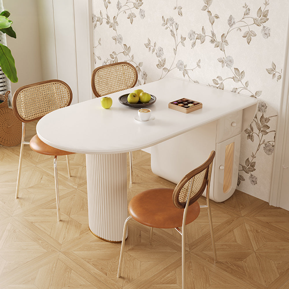 LUXORA DT1212 160/180/200cm Length Sintered Stone Tabletop Dining Table Half-folding Tabletop